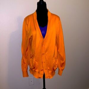 Mustard yellow button up cardigan L